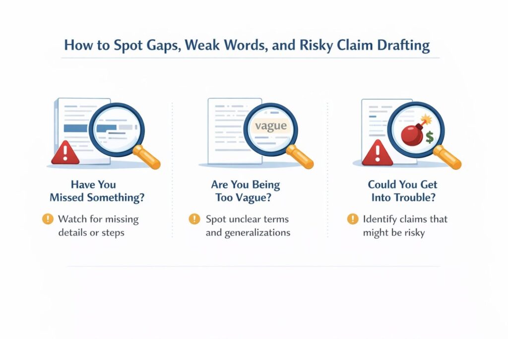 That logical break may seem small, but it can weaken the claim badly. The link between assessment and action is often where the technical advantage sits.