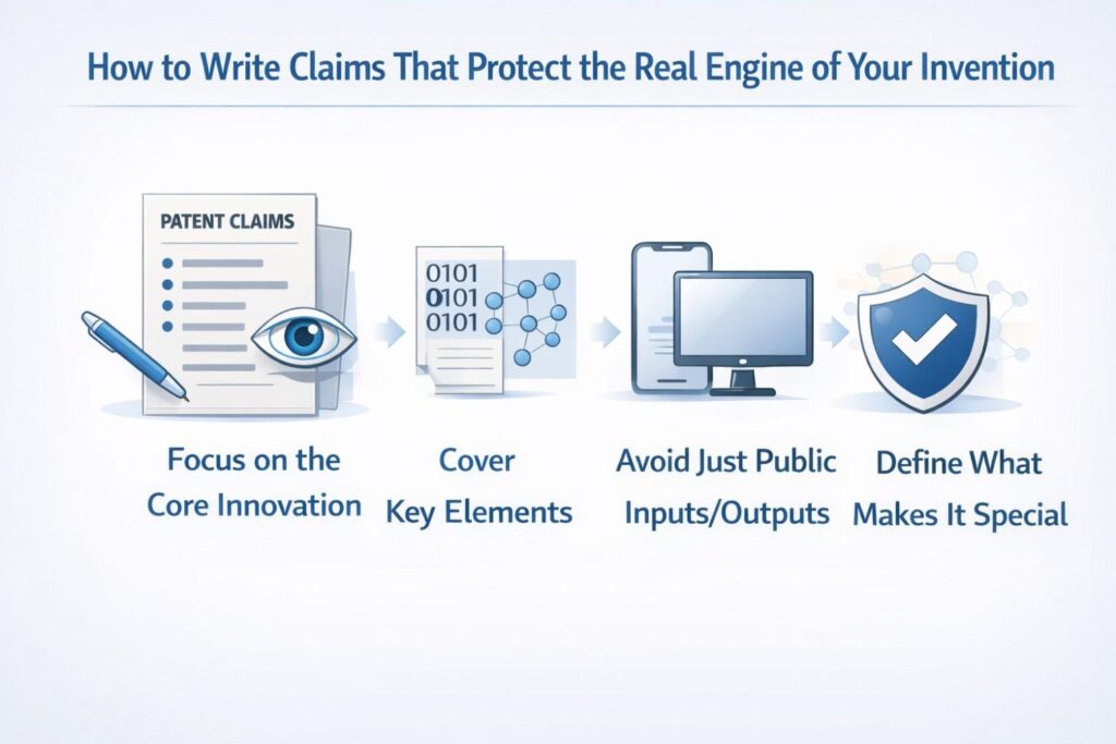 When most founders explain their invention, they begin with the visible benefit. That is a good place to start, but it is not where claim writing should stop.