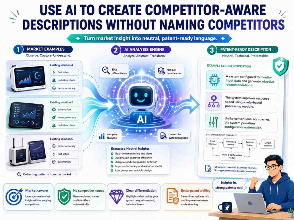 A design-around is a way someone might avoid a patent by changing the system.