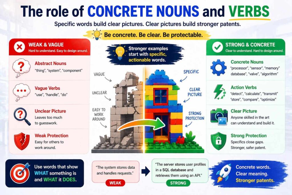 One easy way to improve examples is to use more concrete nouns and stronger verbs.