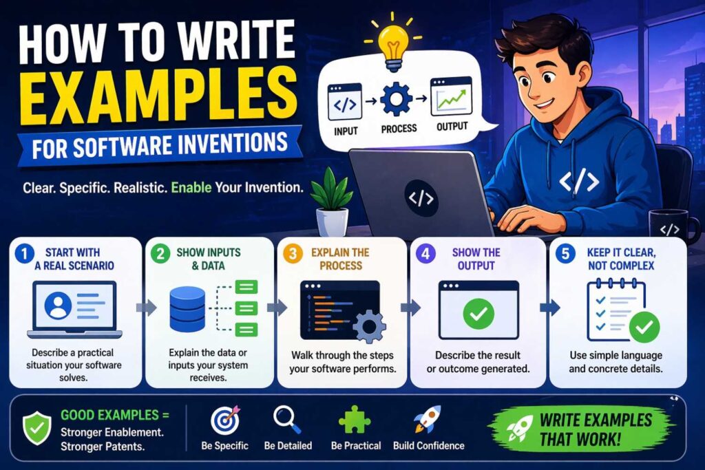AI inventions need especially careful examples because it is easy to drift into abstraction.