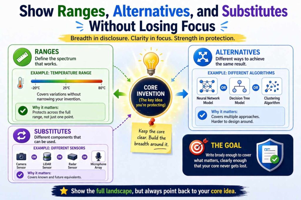A helpful way to strengthen examples is to include options around the core.
