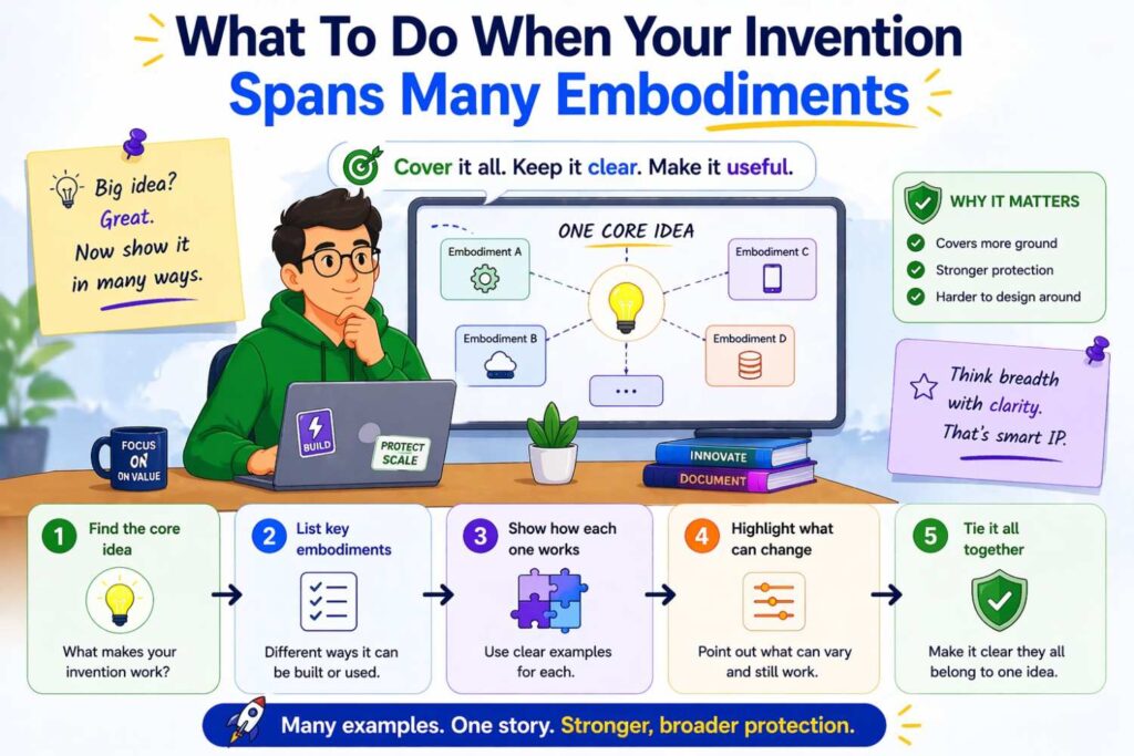 Some inventions naturally have many forms. A platform technology may support several products
