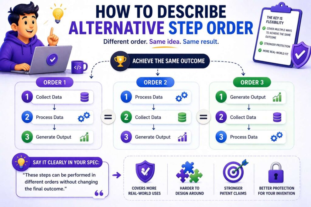 Many inventions, especially in software and process workflows, can still work even when certain steps happen in a different order.