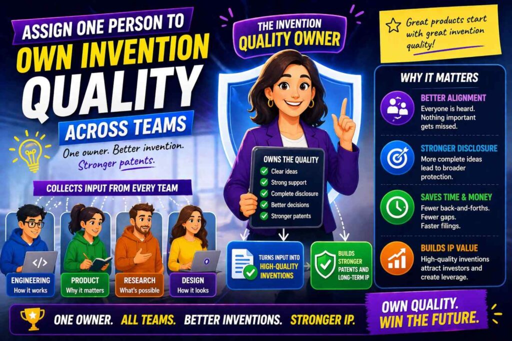 Another smart move is to give invention capture a real owner inside the business.