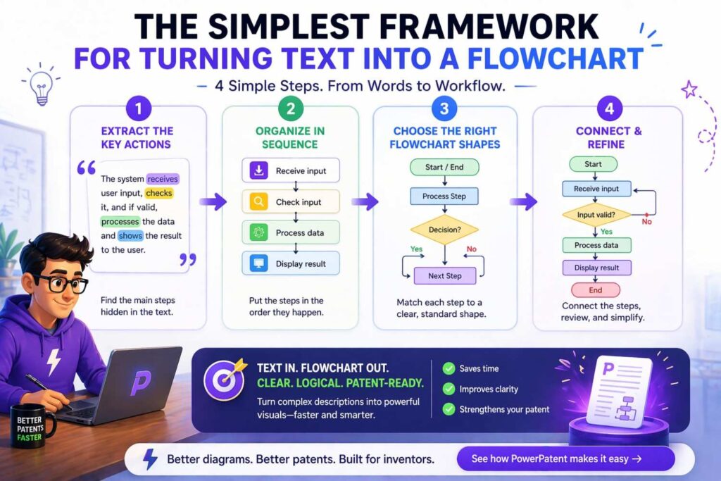 If you want to generate a flowchart from text without making it a mess, use a simple mental model.