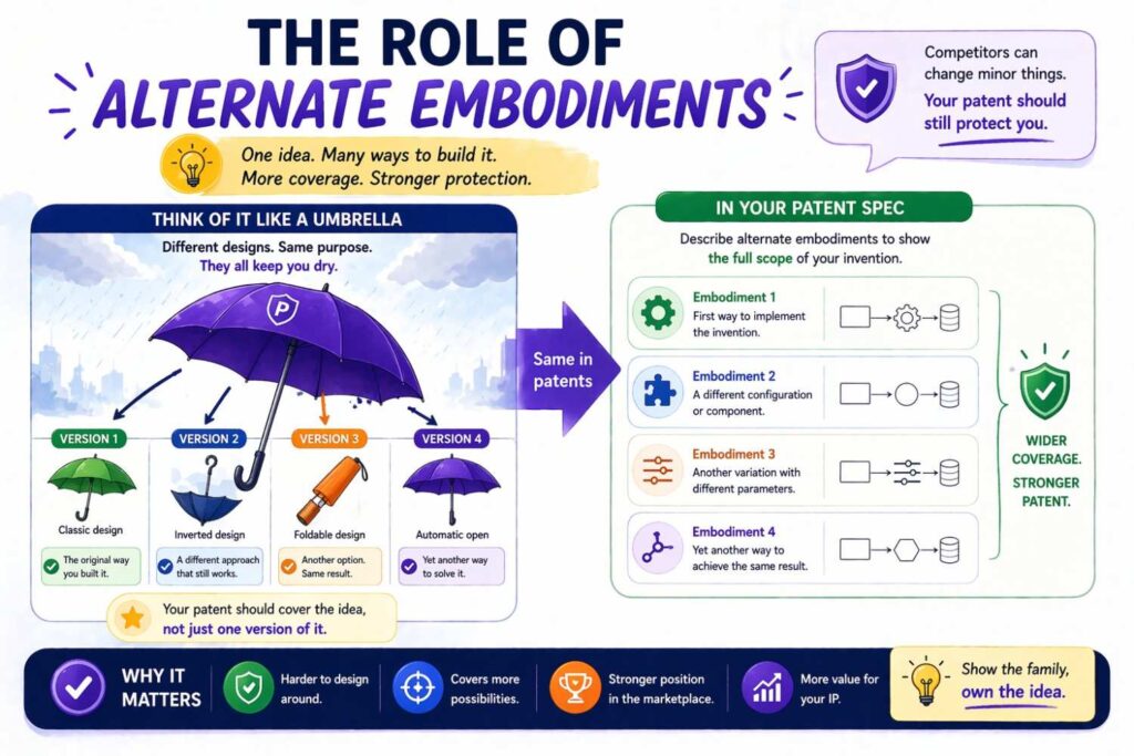 A smart patent spec often shows more than one way the invention can work.