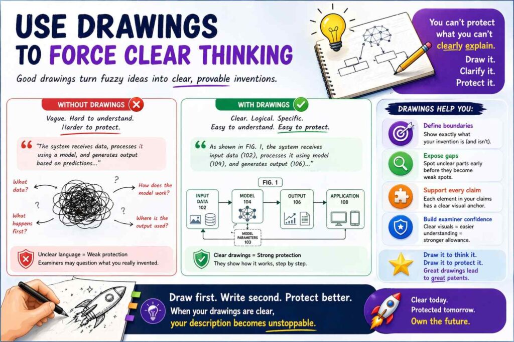 A drawing can expose a weak description fast.