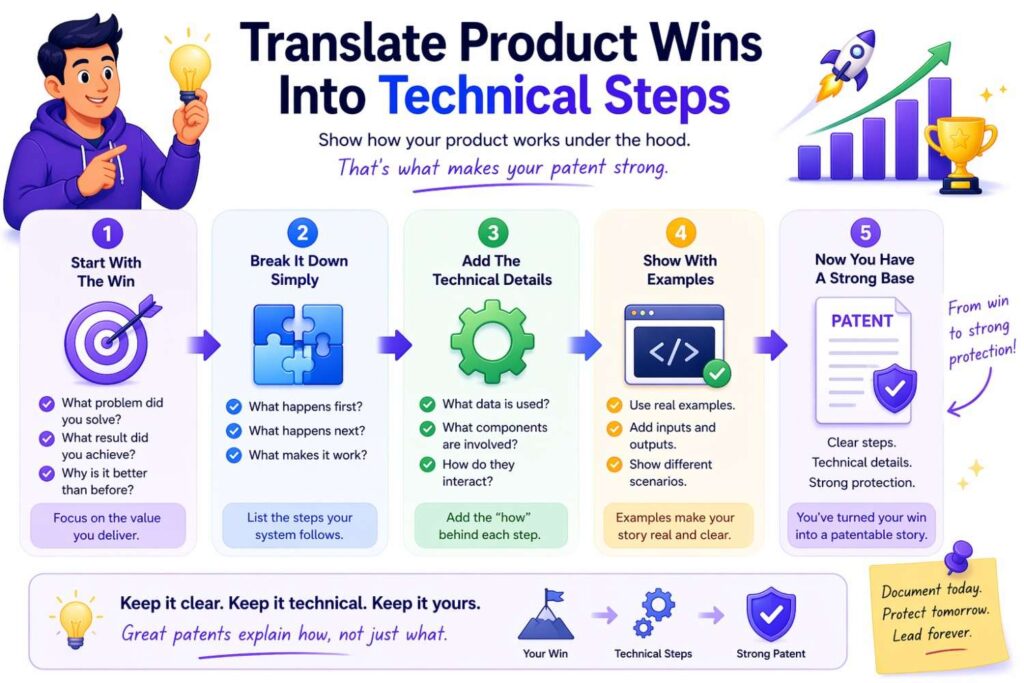 But a patent needs the technical path behind the win.