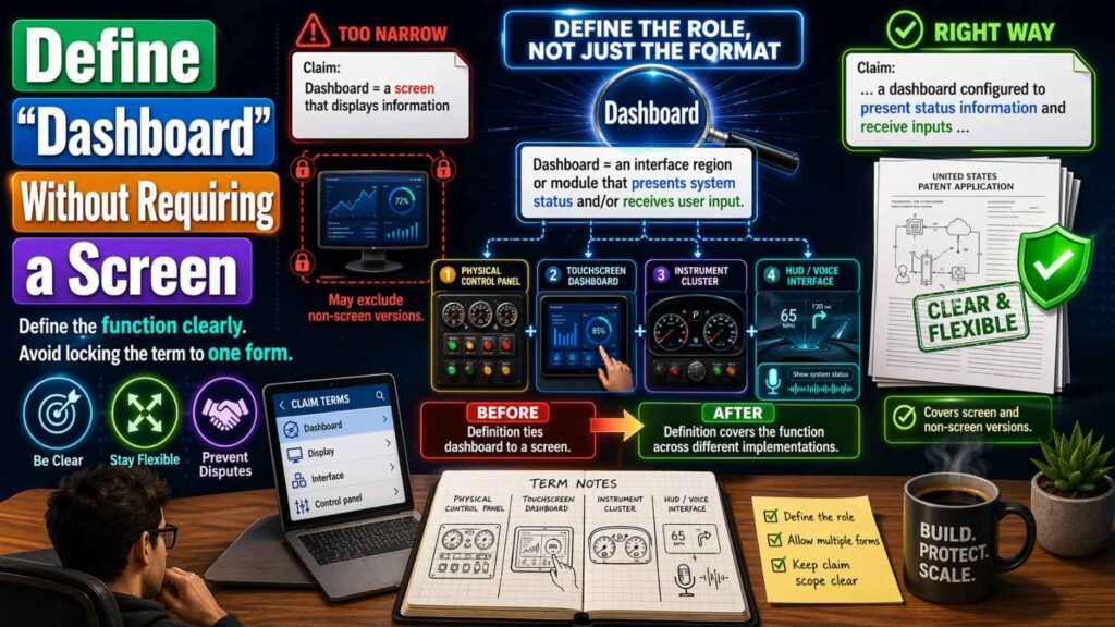 A dashboard may be a screen, report, API view, control panel, or data feed.