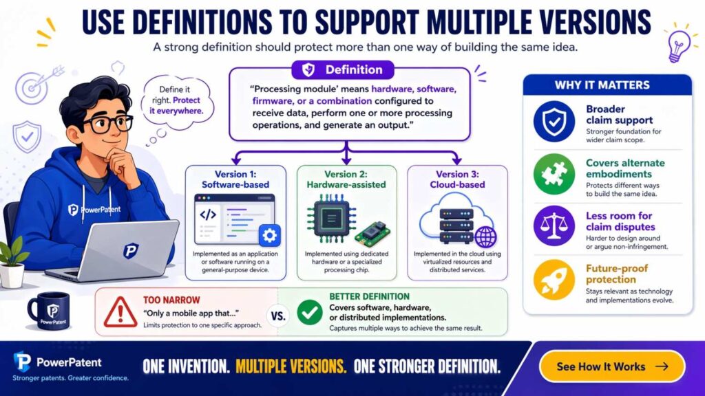 A strong patent often describes many versions.