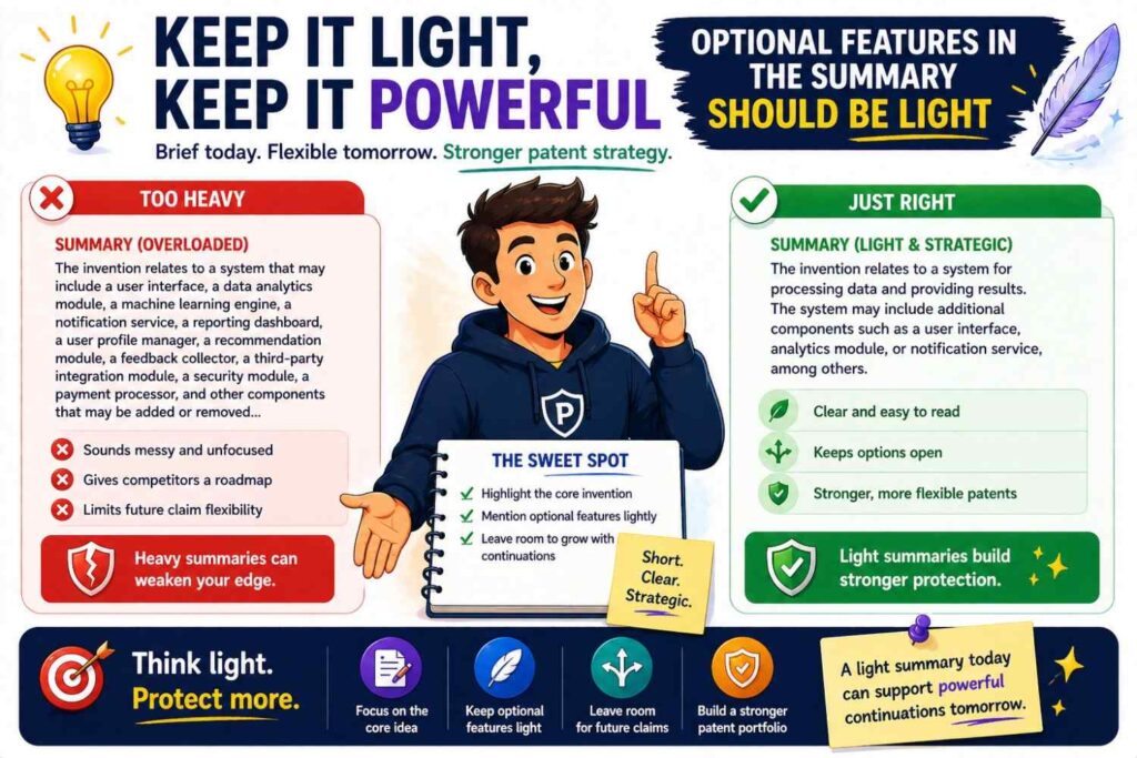 A good summary might mention a few key optional variations.