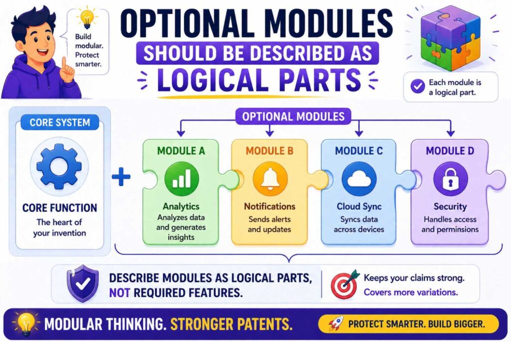This prevents the draft from being limited to the exact boxes shown in a diagram.