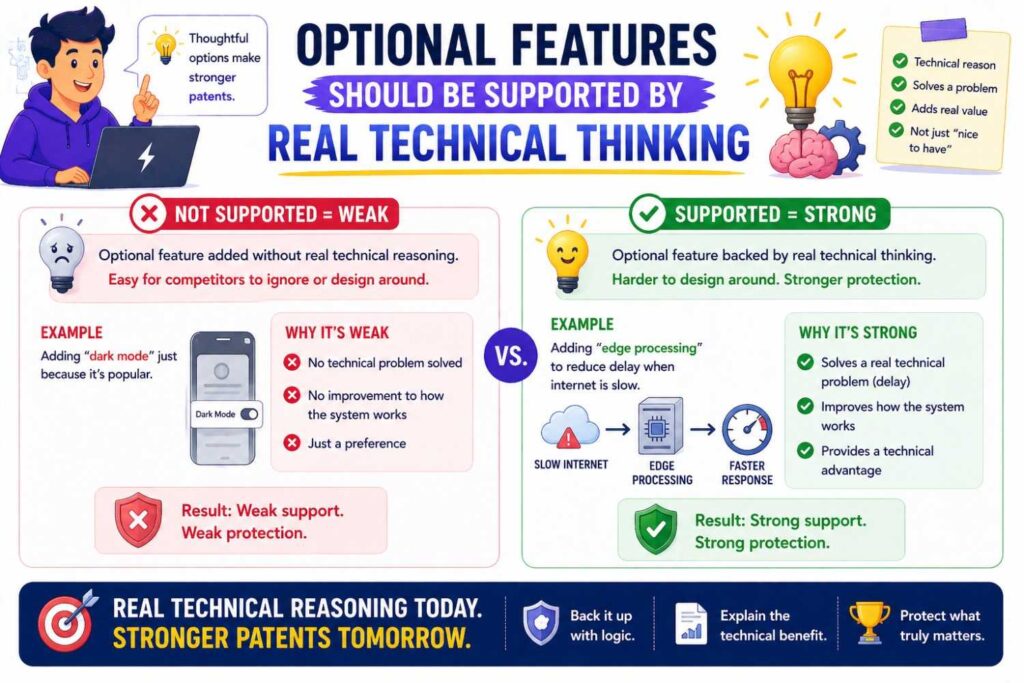 Do not add wild optional features that are not real.