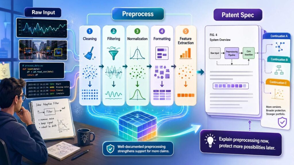 Preprocessing is often where valuable invention details live.
