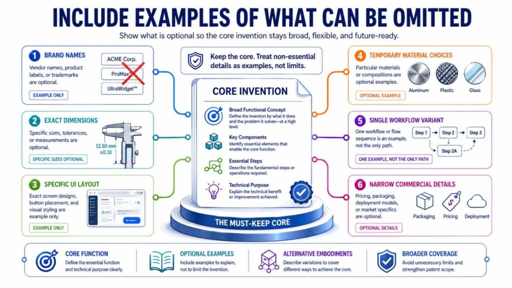To support continuations and avoid narrow readings, say that some parts may be omitted.