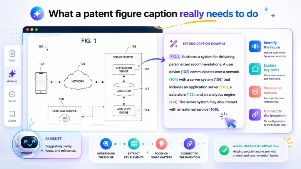 A patent figure caption is not the same as a product caption.