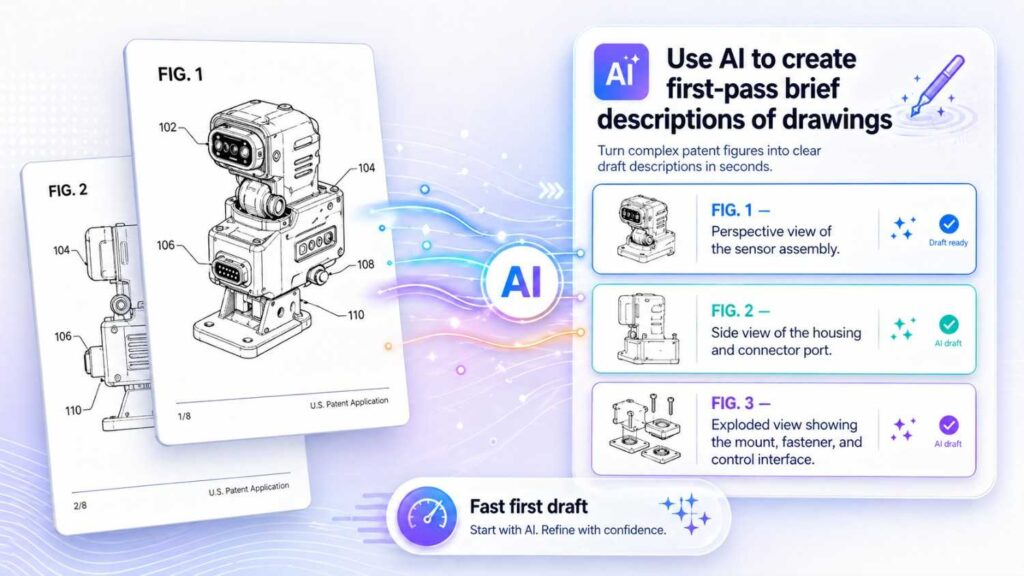The brief description of drawings is the section that lists figures.