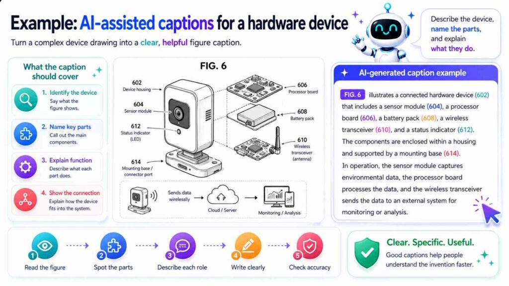 The detailed description can then explain housing, sensor, attachment, processor, calibration values, and data outputs.