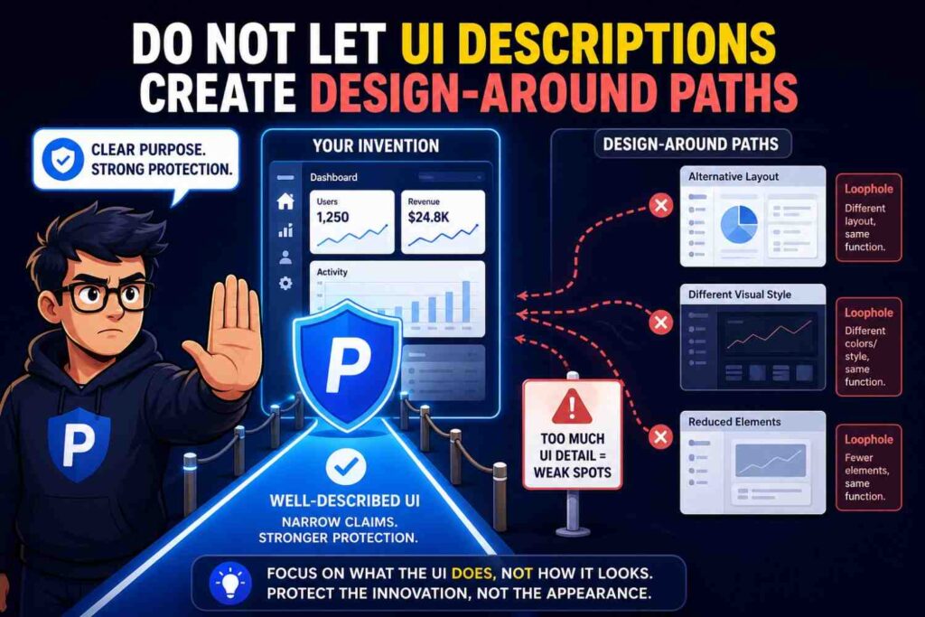 A competitor may try to avoid a patent by changing the interface.
