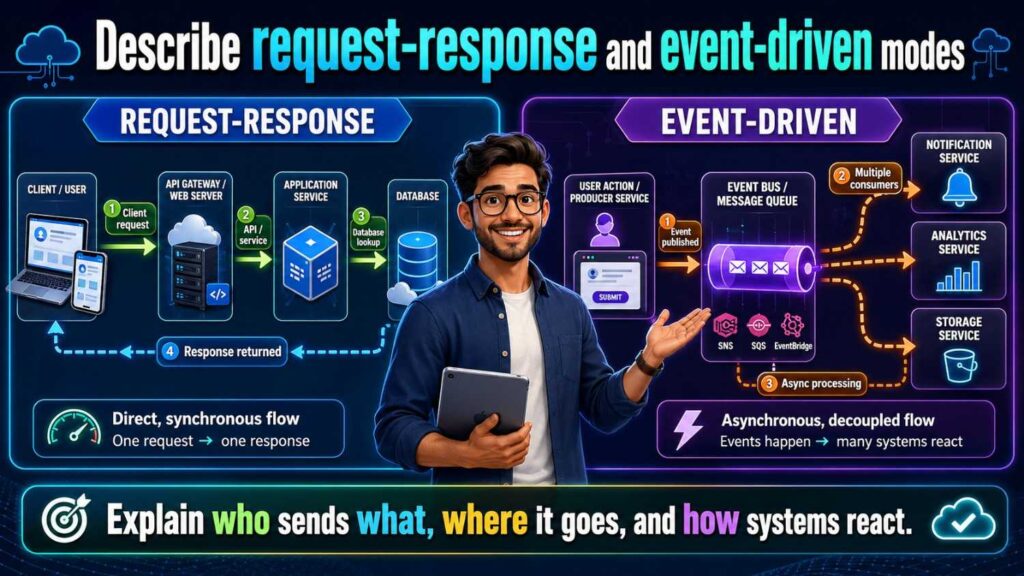 A client may send a request and receive a response.