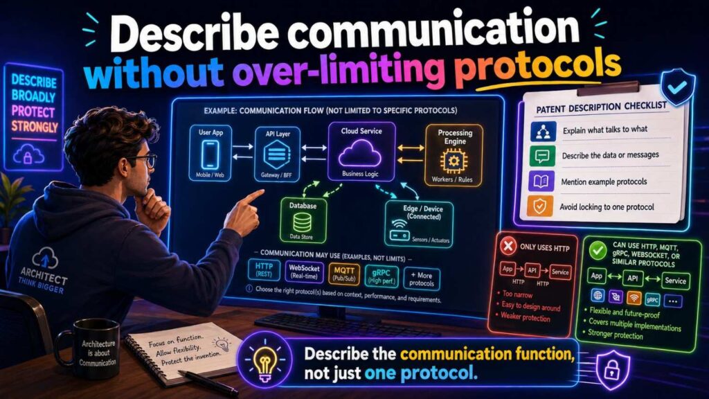 If your invention does not depend on a specific protocol, do not make it required.