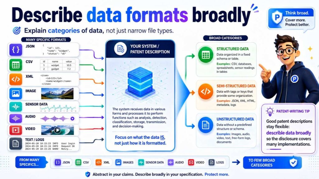 Do not limit to one format unless needed.