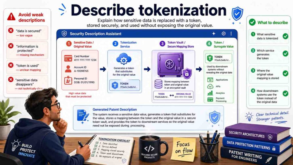 Tokenization means replacing sensitive data with a token.