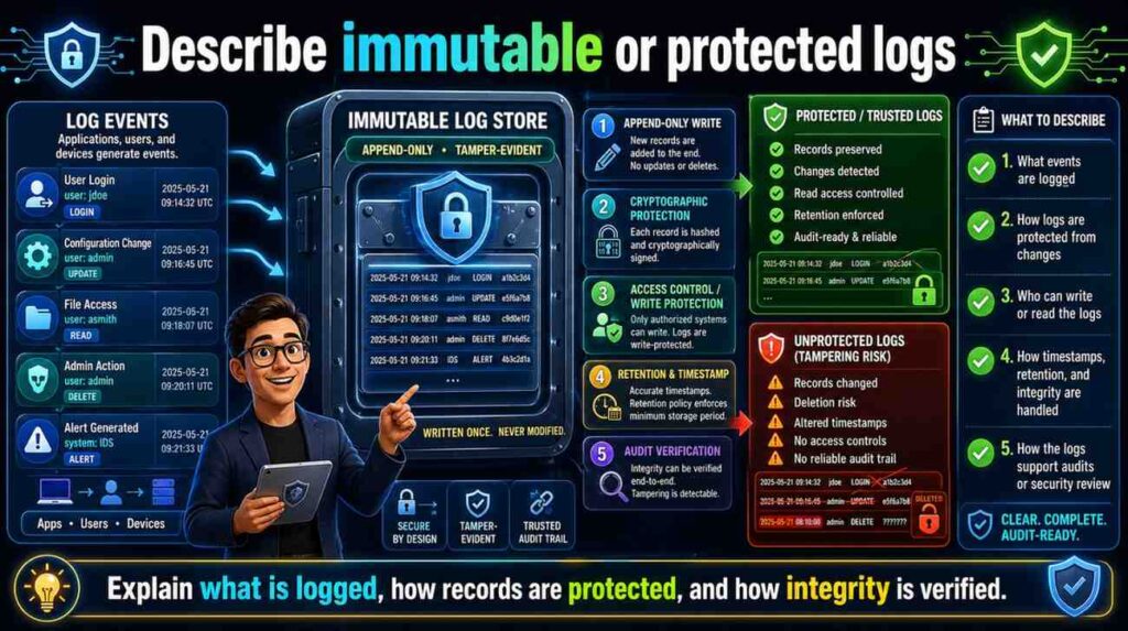 Some systems protect logs from change.