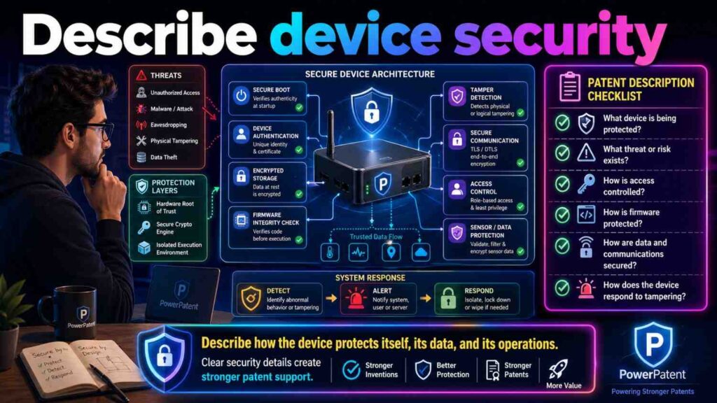 A system may check device identity, firmware, sensor state, location, configuration, or tamper status.