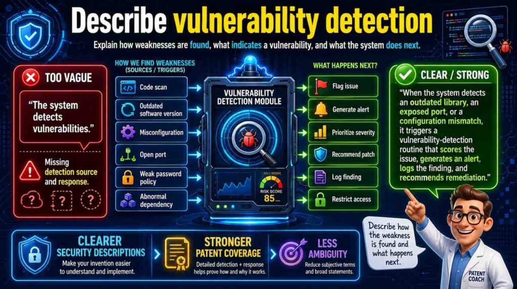 If your system detects security weaknesses, describe how.