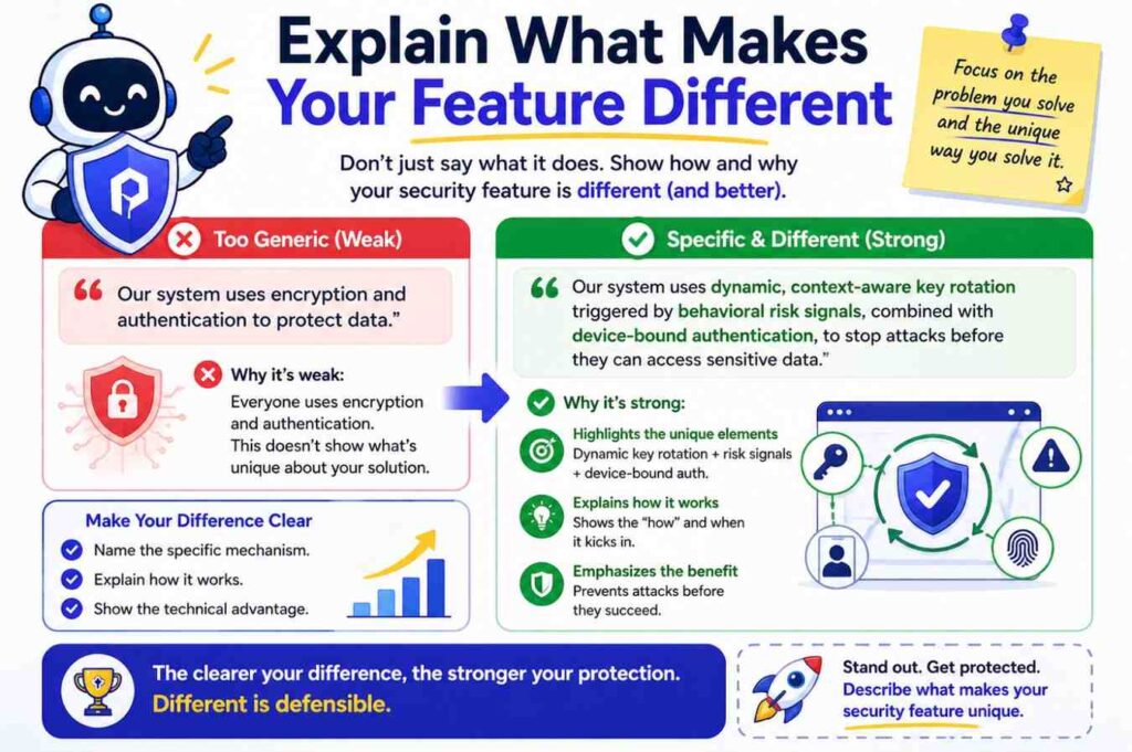 You are not trying to describe every possible security method. You are trying to describe your invention.