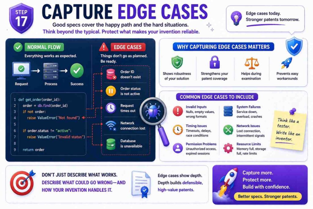 Edge cases are often where strong patent support lives.