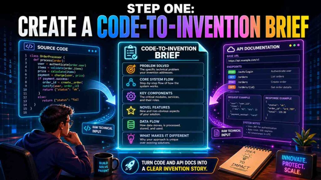 Before drafting the full patent spec, create a short brief. This is the anchor. It saves hours later.