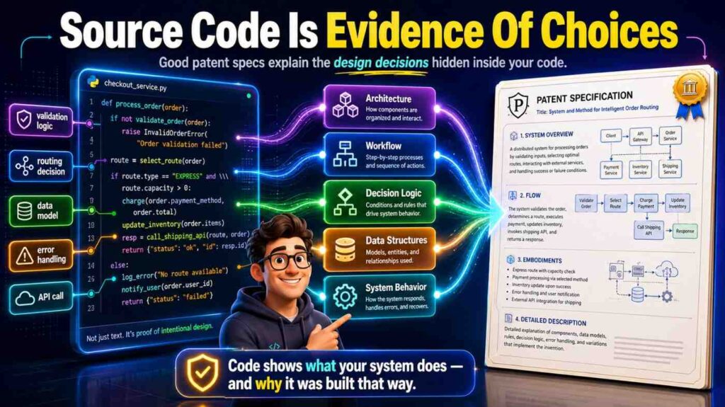 A strong sign of invention is a place where the code does not follow the obvious path.