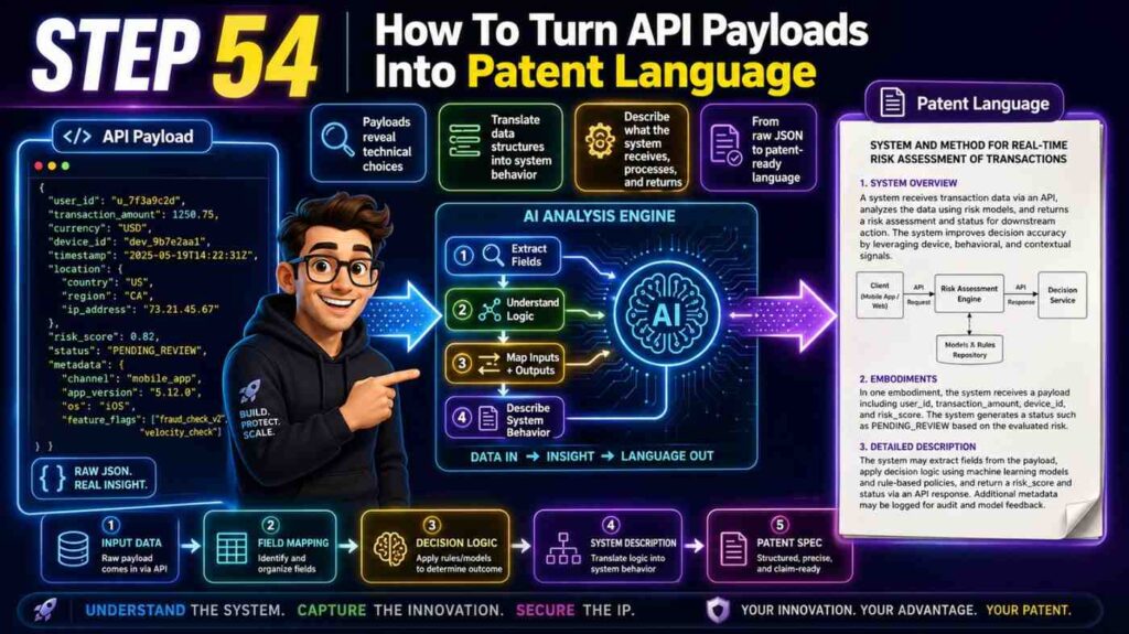 API payloads are often the most direct source of patent detail.