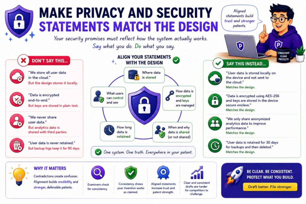 AI may add privacy and security language because it sounds good.