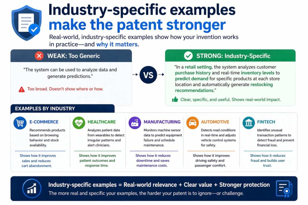 Even if you want broad coverage, giving industry-grounded examples can help