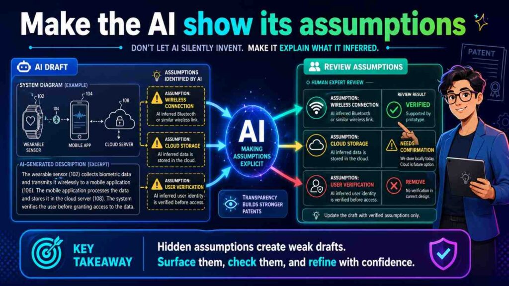 One of the best prompt habits is to ask the AI to list assumptions before drafting.