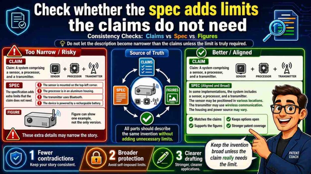 Sometimes the claims are broad, but the spec describes the invention in a narrow way.