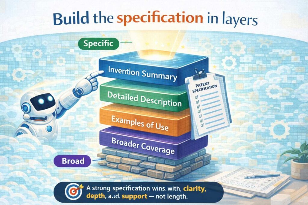A good specification usually moves from broad to specific.