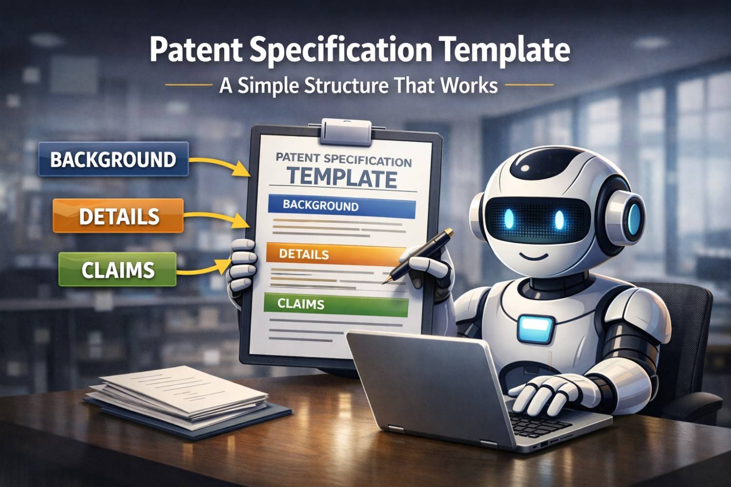Use this simple patent specification template to organize your invention clearly and draft a stronger patent application with less stress.