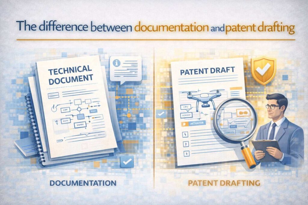 Your internal docs and your patent specification may overlap, but they are not the same thing.
