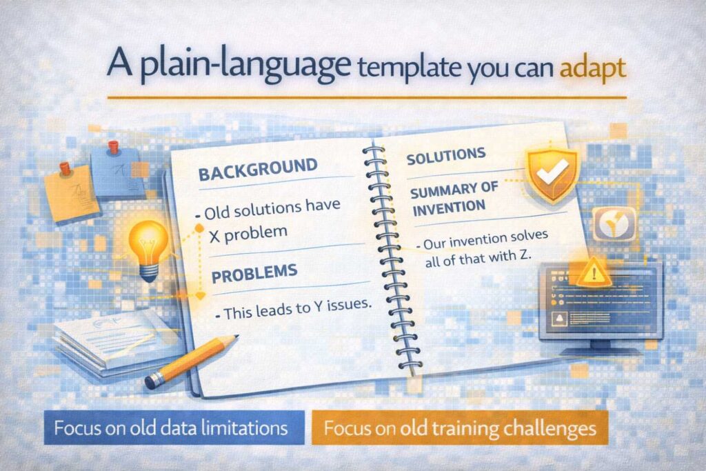 Here is a simple background template in plain language. Do not copy it word for word.