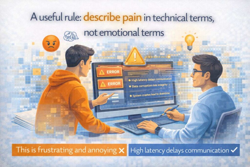 It is tempting to write the background in emotional business language.