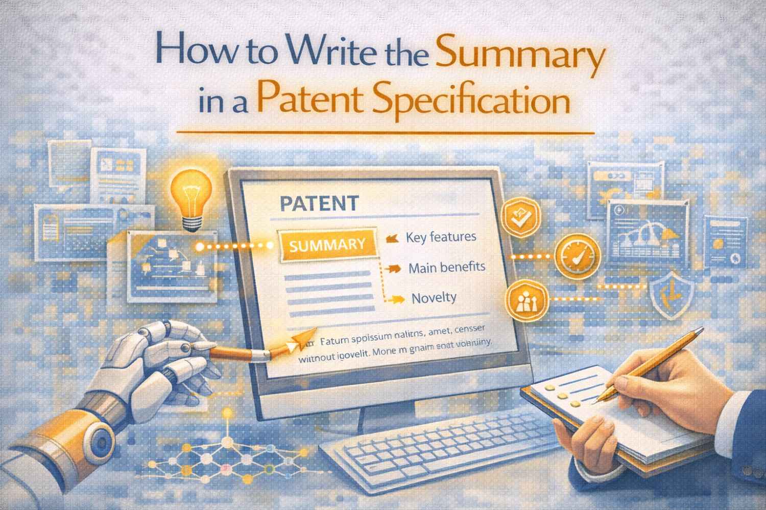 Learn how to write a strong patent summary that explains your invention clearly, supports your claims, and keeps your specification focused.