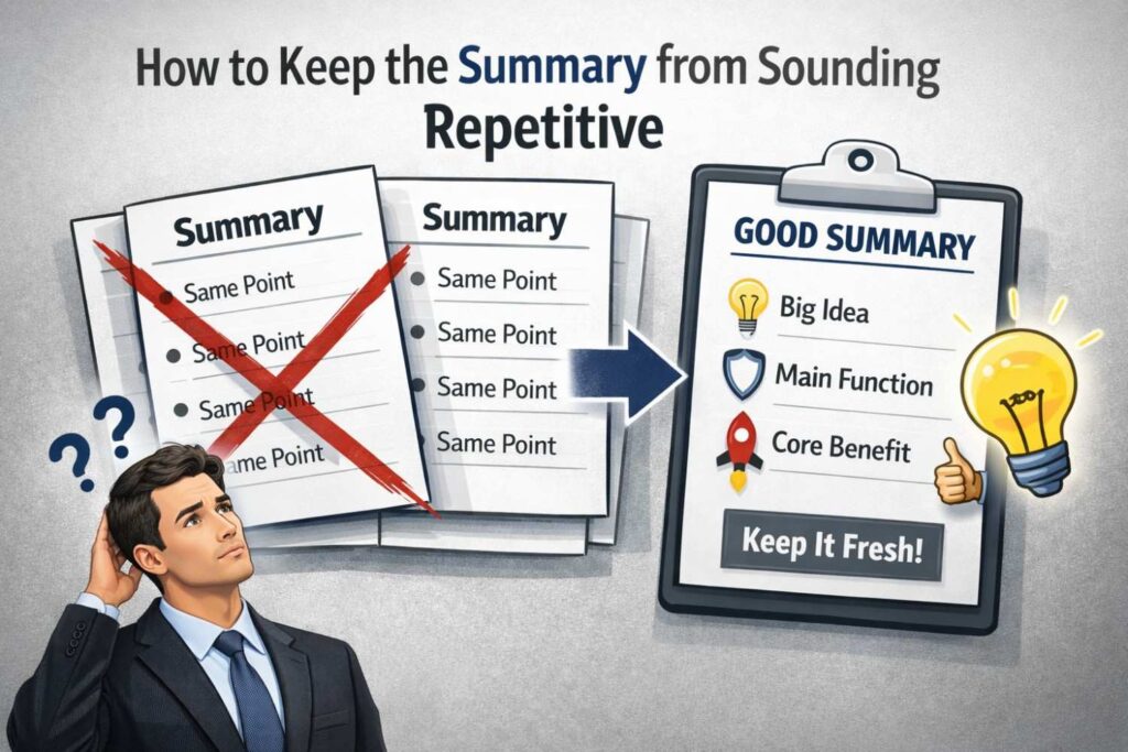 When you describe the invention as a method, a system, and a computer-readable medium, you can end up repeating the same sentence structure three times.