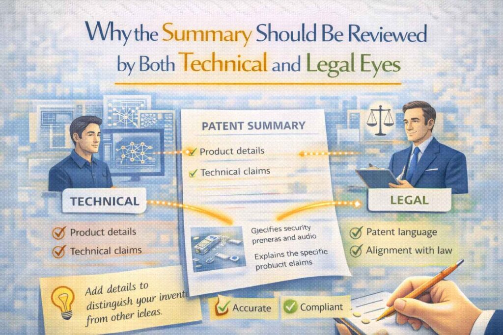 A strong summary often sits at the intersection of technical truth and patent strategy.