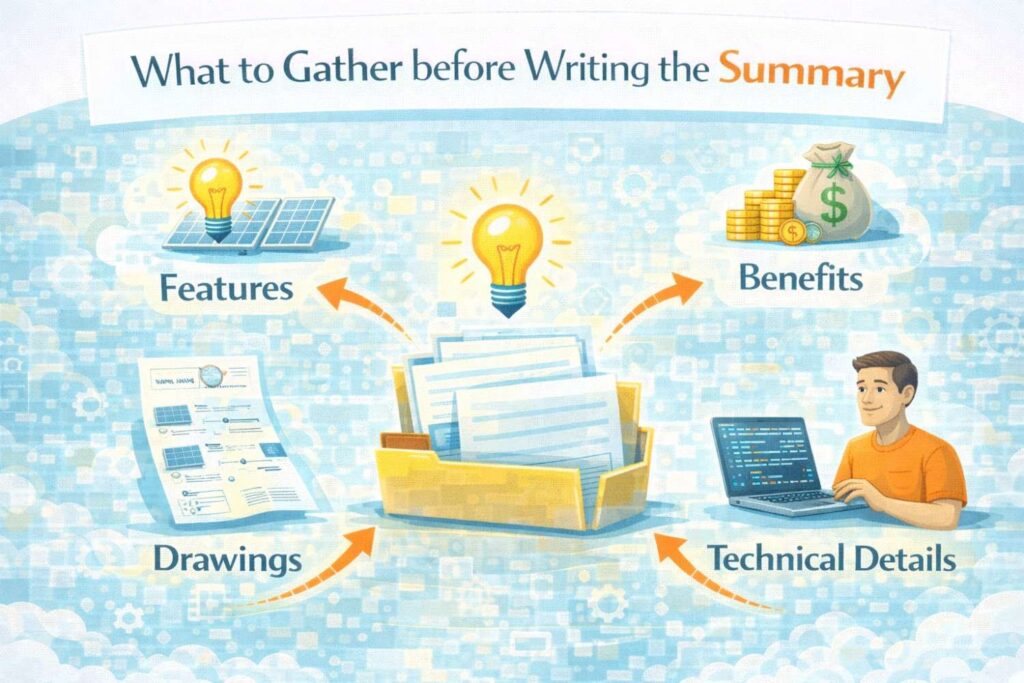 Before you draft the summary, it helps to have clear answers to a few invention questions.