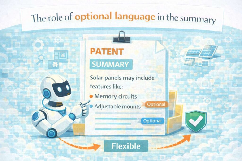 Phrases like in some implementations, in some embodiments, in certain examples, or optionally can help keep the summary flexible.